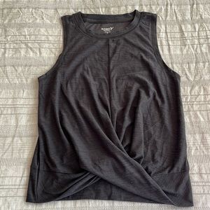 Woman’s Old Navy Twist Front Active Tank, dark gray, size XS